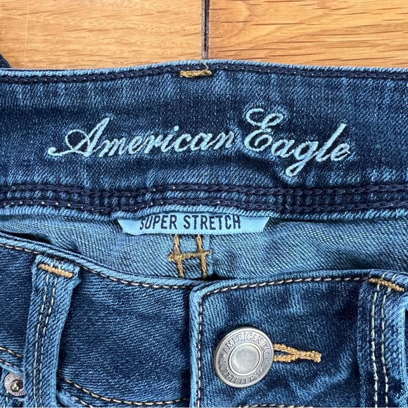 American eagle distressed y2k super stretch slim boot jeans 4 regular - Picture 7 of 9